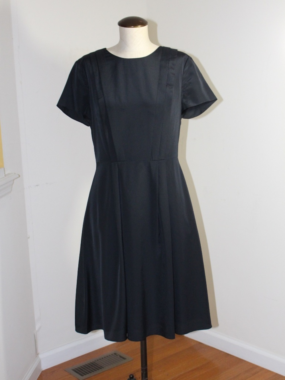 Brooks Brothers,  Black Short-Sleeve Fit-and-Flare Dress